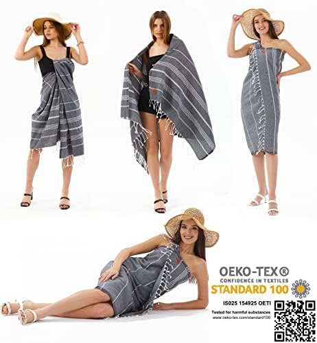 Luxury Turkish Beach Towels Set - 100 Cotton Quick Dry and Soft