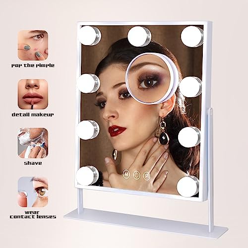 COOLJEEN 9 LED Vanity Mirror with 10X Magnification