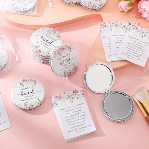 Elegant Bridal shower Favor Set with 24 compact makeup mirrors