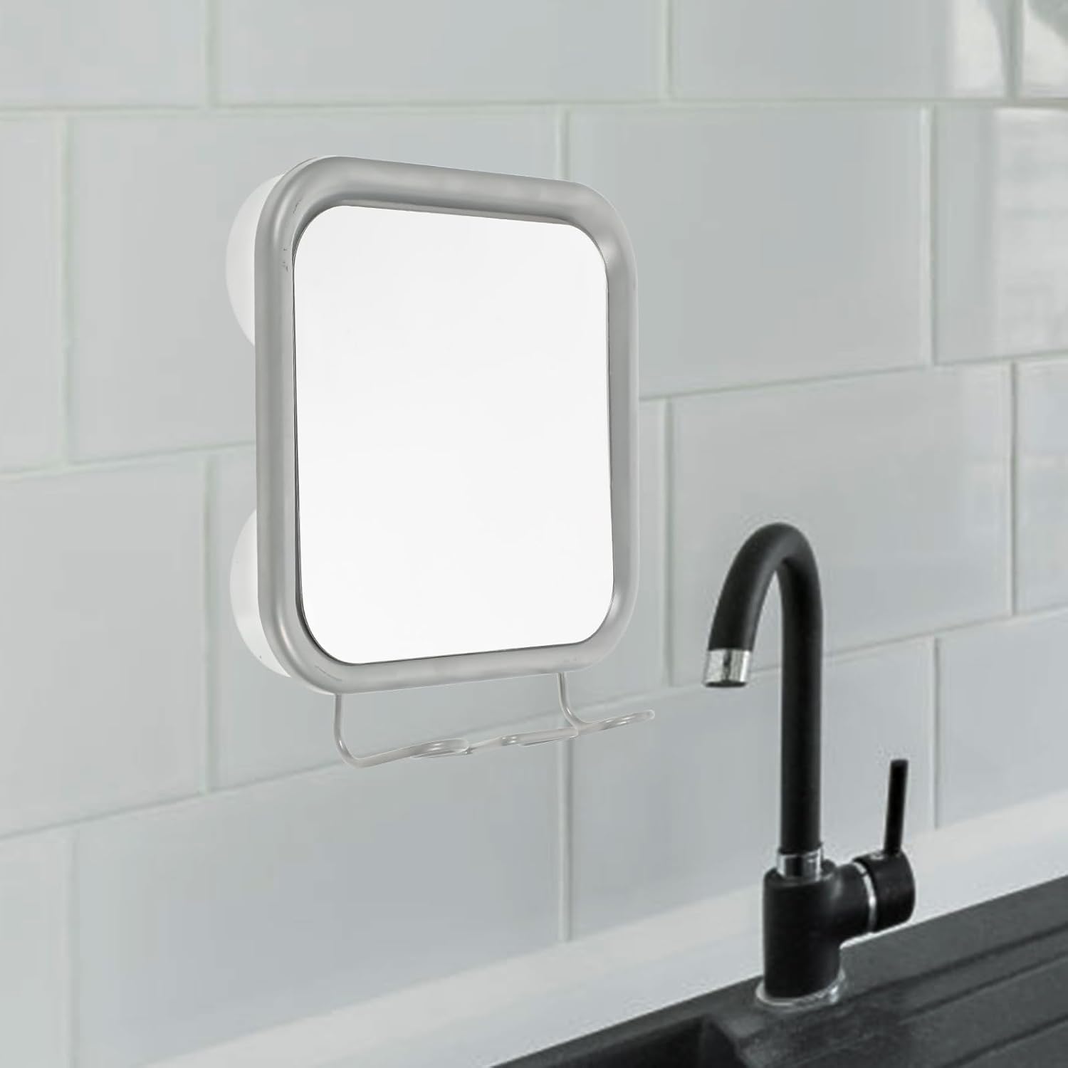 Fogless Shower Mirror for Shaving Strong Suction Compact Design