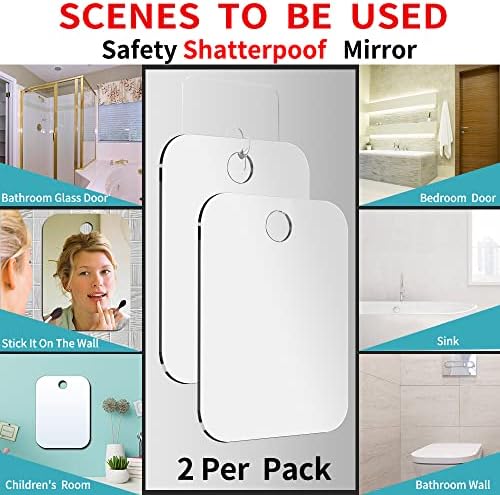 Shatterproof Shaving Mirror for Shower Use