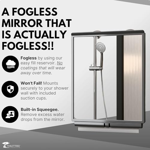 Fogless Shower Mirror with Squeegee Travel Case