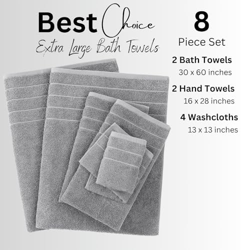 Luxurious 100 Cotton Bath Towel Set - Heavy Duty Soft and Absorbent