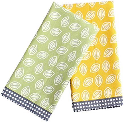AccentHome 4-Piece Cotton Kitchen Towels Set Lemon Print 20x28