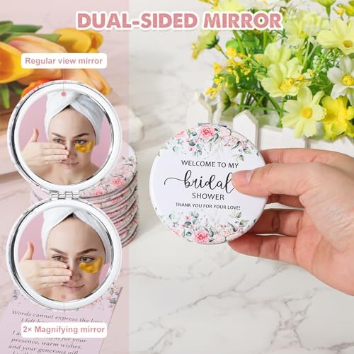 Elegant Bridal shower Favor Set with 24 compact makeup mirrors