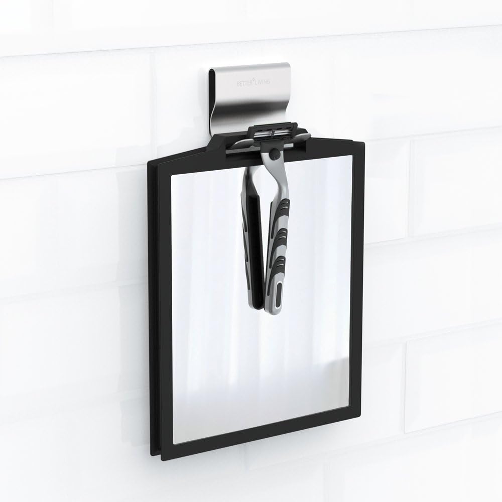 Better Living 13546 DOPPIO Double-Sided Shower Mirror Black