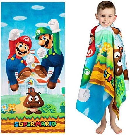 Franco Super Mario Official Nintendo Kids Super Soft Cotton BathPoolBeach Towel