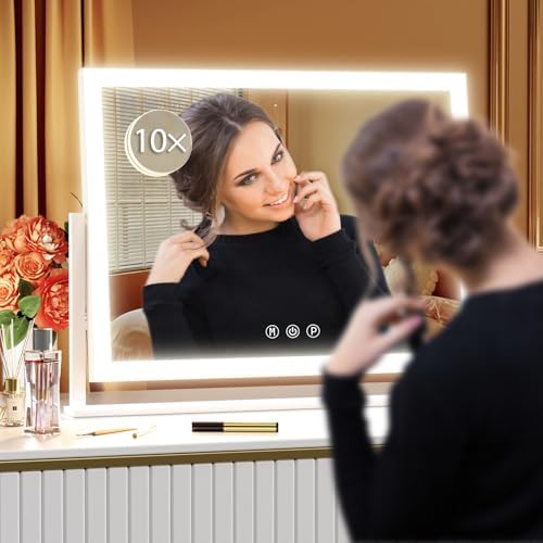 Upgraded LED Vanity Mirror with 360 Rotation and Smart Touch Control