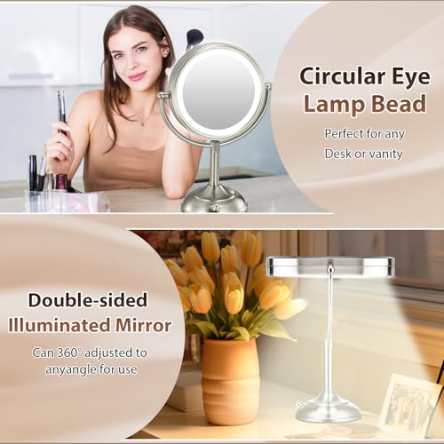 VESAURProfessional 85Large Lighted Makeup Mirror Pearl Nickel
