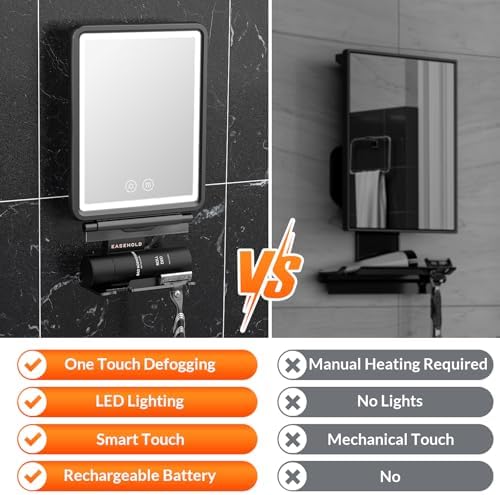 Heated Shaved Mirror for Shower - Anti-Fog