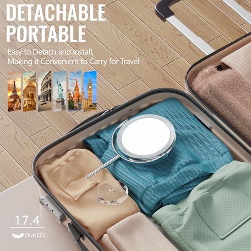 Double-Sided 20X Magnifying Makeup Mirror with 360 Rotation