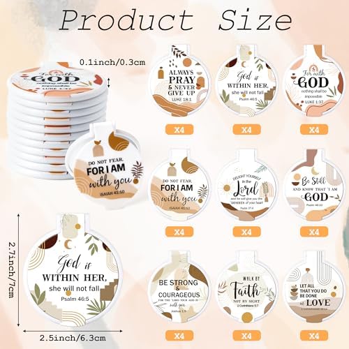 36-Piece Bible Verse Compact Mirrors - Boho Christian Gifts