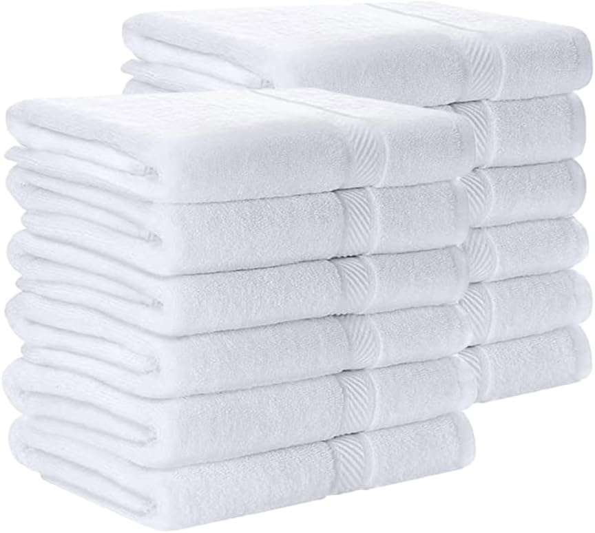 Perfect 12-Piece 100 Cotton Bath Towels Set for Home Travel