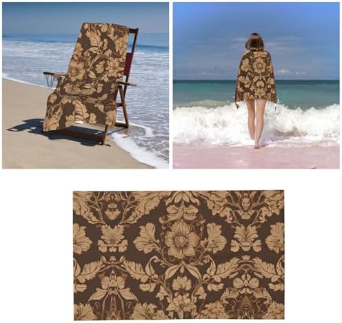 Ornate Floral Printed Microfiber Bath Towels - 52x32in