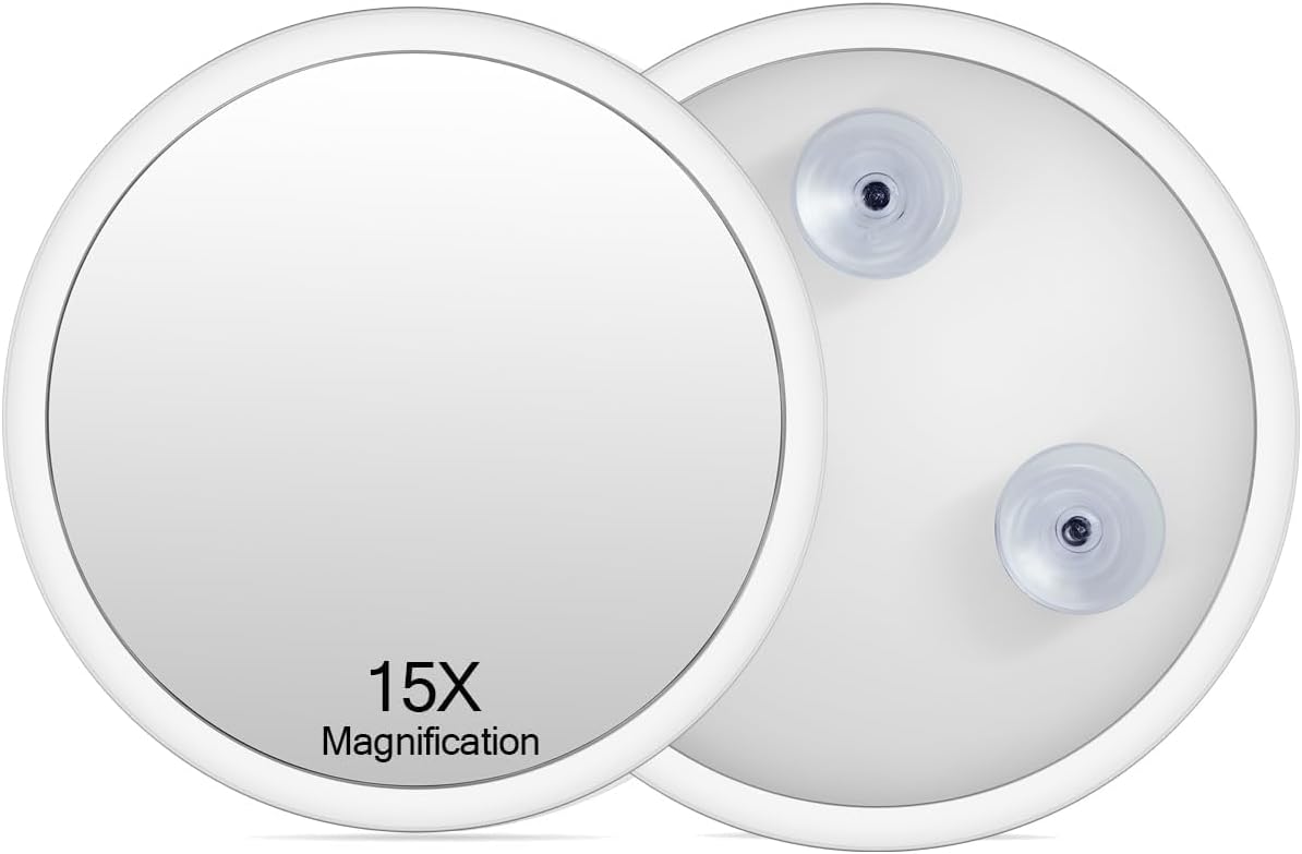 Macaki 6-Inch 15X Magnifying Mirror with 3 Suction Cups