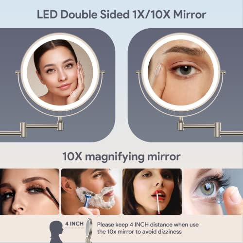 Spacious Wall-Mounted Makeup Mirror