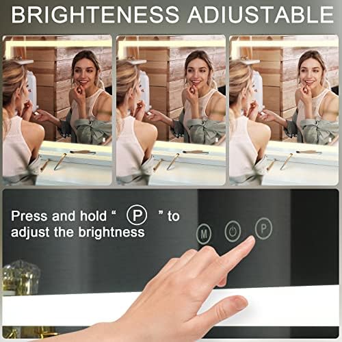 Sucedey Vanity Mirror Touch Screen Adjustable Lighting Detachable 10X Magnifier