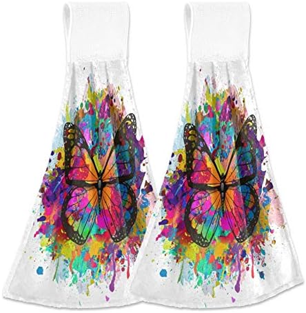 Rainbow Butterfly Kitchen Towels Durable Absorbent