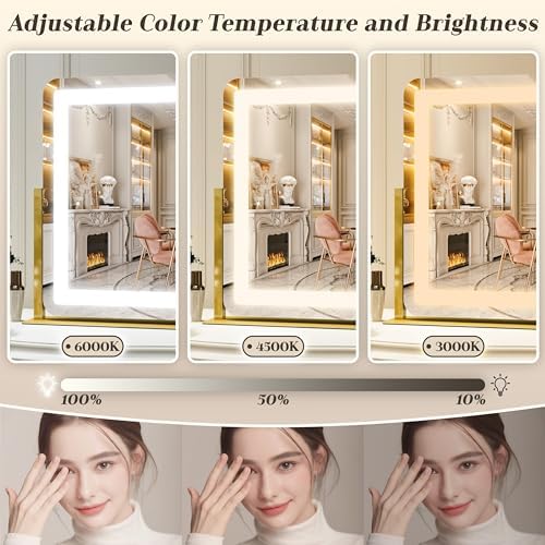 ROLOVE Gold Vanity Mirror