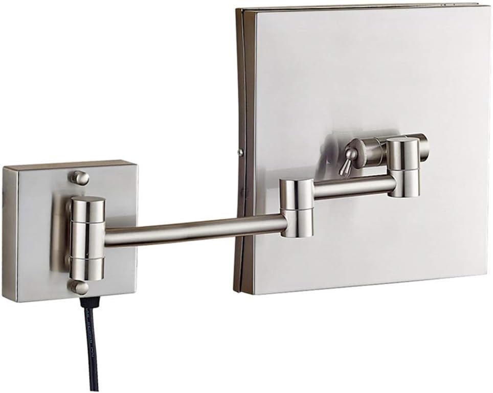Wall-Mounted Vanity Mirror Magnifying Shaving Nickel Finish 85-inch 3X