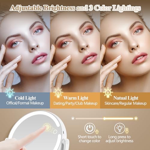 Double-Sided Makeup Mirror with Lights