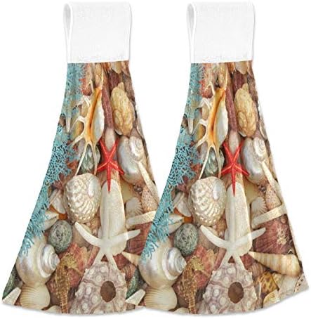 Cute Summer Starfish Kitchen Towels 12x17in