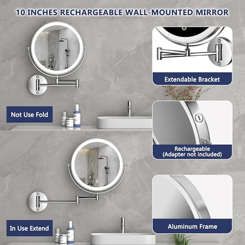 Hasipu10-Inch Wall-Mounted Makeup Mirror
