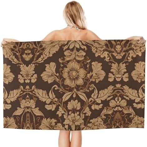 Ornate Floral Printed Microfiber Bath Towels - 52x32in