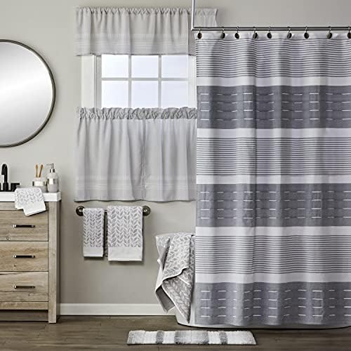 SKL Home Distressed Leaves Hand Towel Gray 16 x 26 2 Count