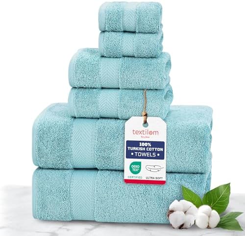 Luxury Turkish Cotton Bath Towels Set - Soft Absorbent and Durable