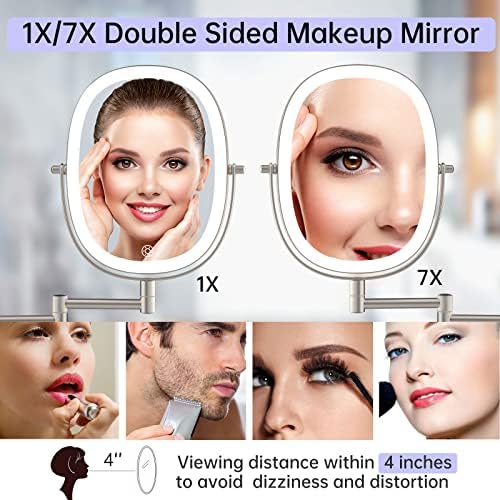 FUNTOUCH Double-Sided Wall-Mounted Makeup Mirror