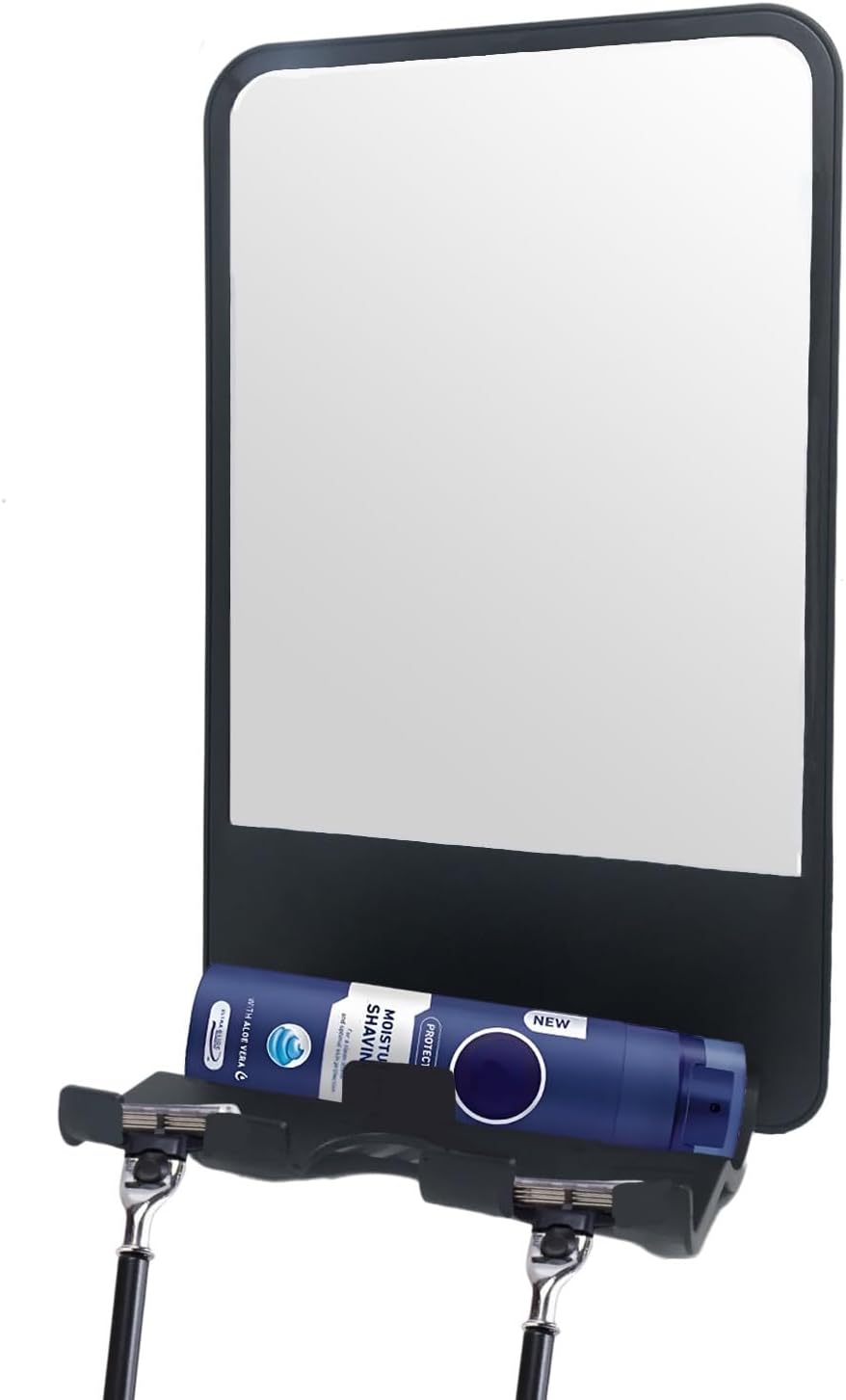 Infitrans - Fogless shower mirror with storage for grooming essentials