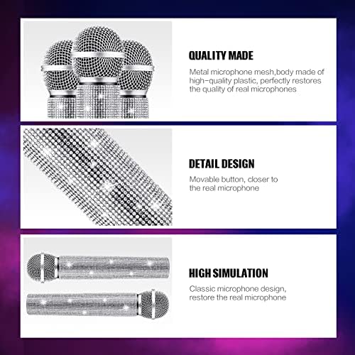 Bling fake sparkly microphone for cosplay and parties