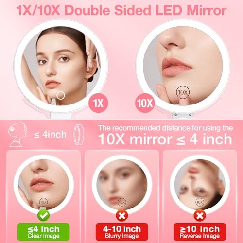 High-Quality 3-in-1 Makeup Mirror for Travel