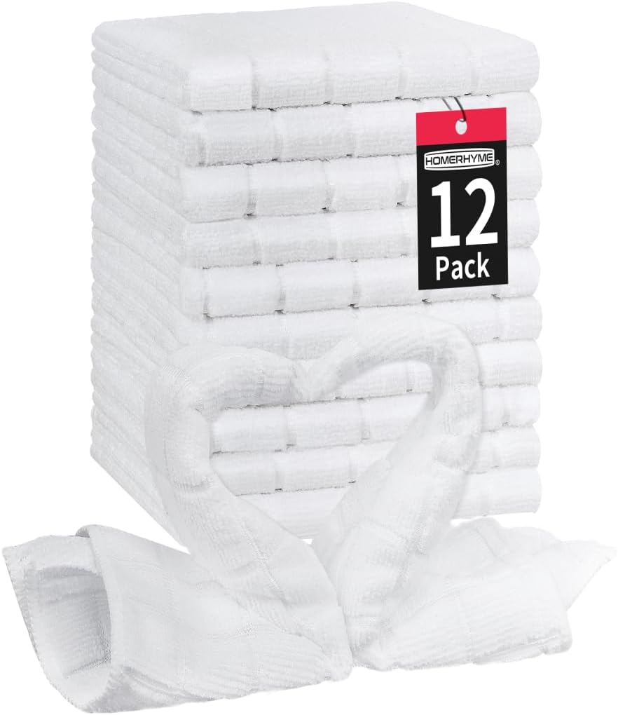 12-Piece Microfiber Washcloth Set Soft Reusable Lint-Free for Daily Use
