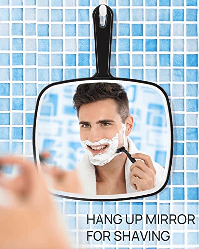 OMIRO Hand Mirror Extra Large Black Handheld Mirror with Handle