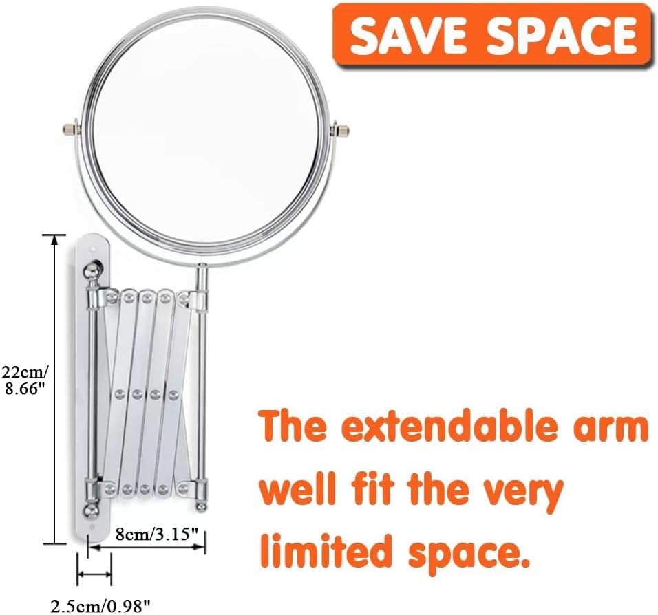 WELL W LINK 7 inch wall mounted makeup mirror