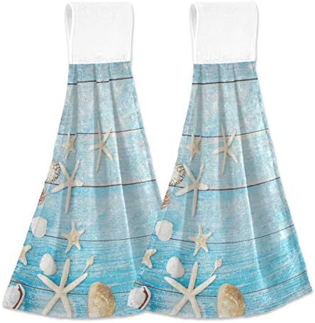 Seashells Starfish Kitchen Hand Towels