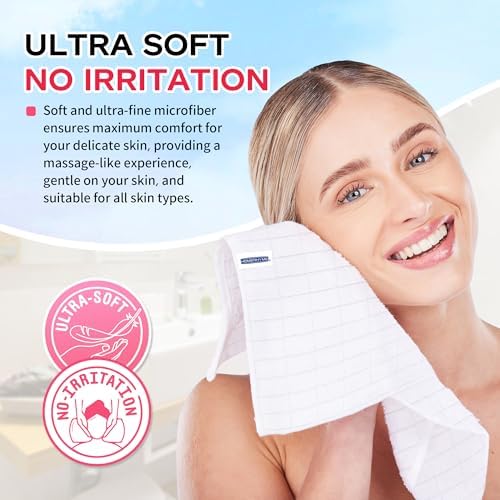 12-Piece Microfiber Washcloth Set Soft Reusable Lint-Free for Daily Use