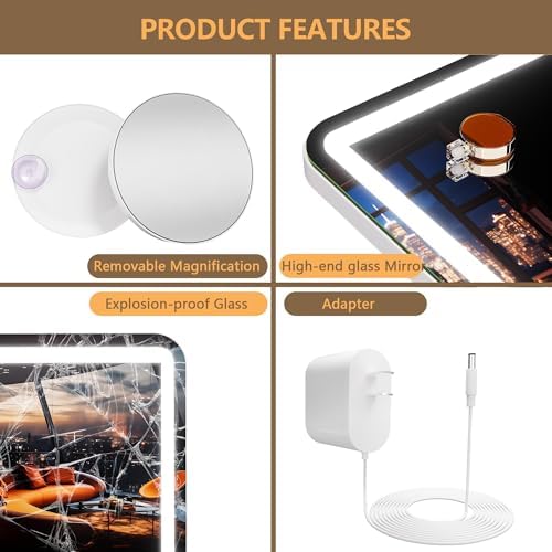 Vanity Mirror with Lights and Bluetooth Speaker