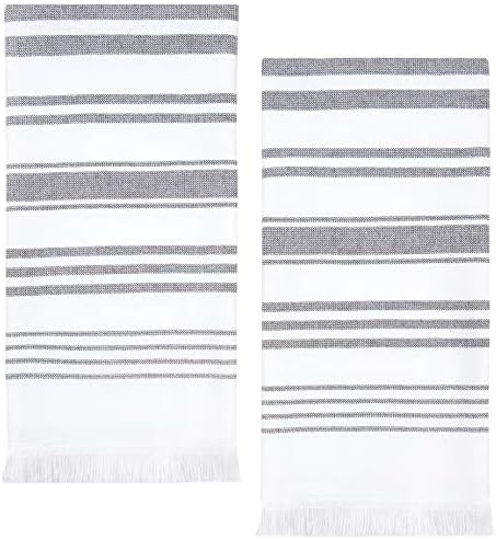 Modern Turkish White Hand Towels Set of 2
