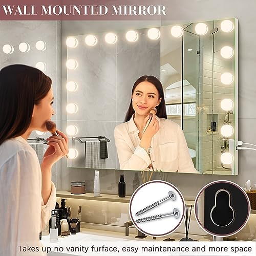 Extra-Large Hollywood Vanity Mirror with LED Lights and USB Charging