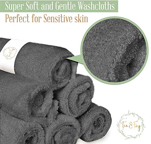Tia Fey Soft Wash Cloths Set of 6 for Sensitive Skin