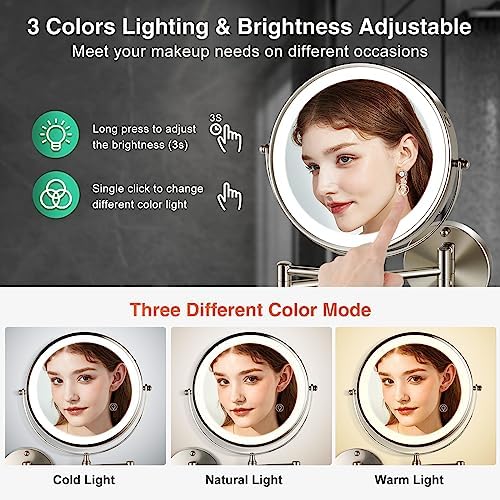 Rechargeable LED Wall-Mounted Makeup Mirror