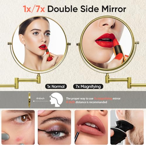 Double-Sided Wall-Mount Makeup Mirror