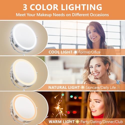 Wall-Mounted Digital Makeup Mirror 8 with 1X10X Magnification