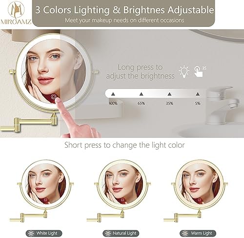Power Rechargeable Wall-Mounted Makeup Mirror