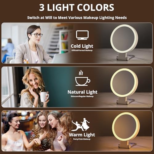 20X Magnifying Mirror with Light for Makeup Travel