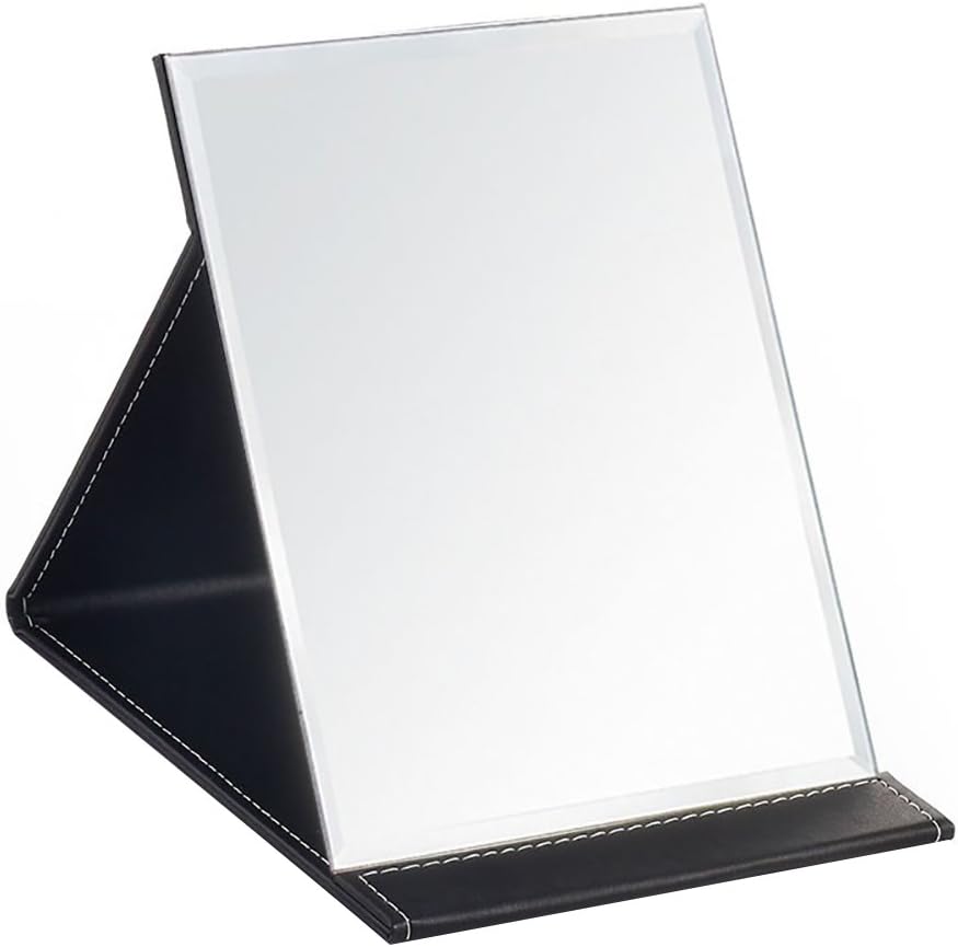 JOLY Protable PU Leather Makeup Mirror with Adjustable Stand S Black