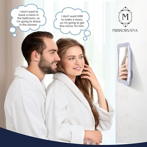 Compact Travel Shower Mirror with Anti-Fog Suction